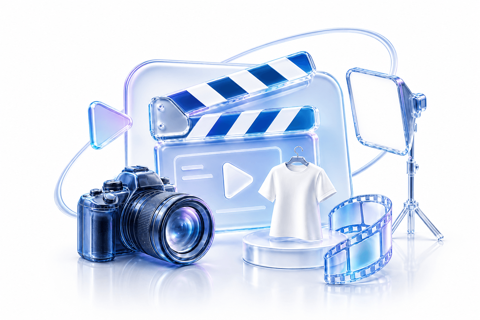 معدات تصوير وصناعة فيديو لمنتج داخل استوديو
